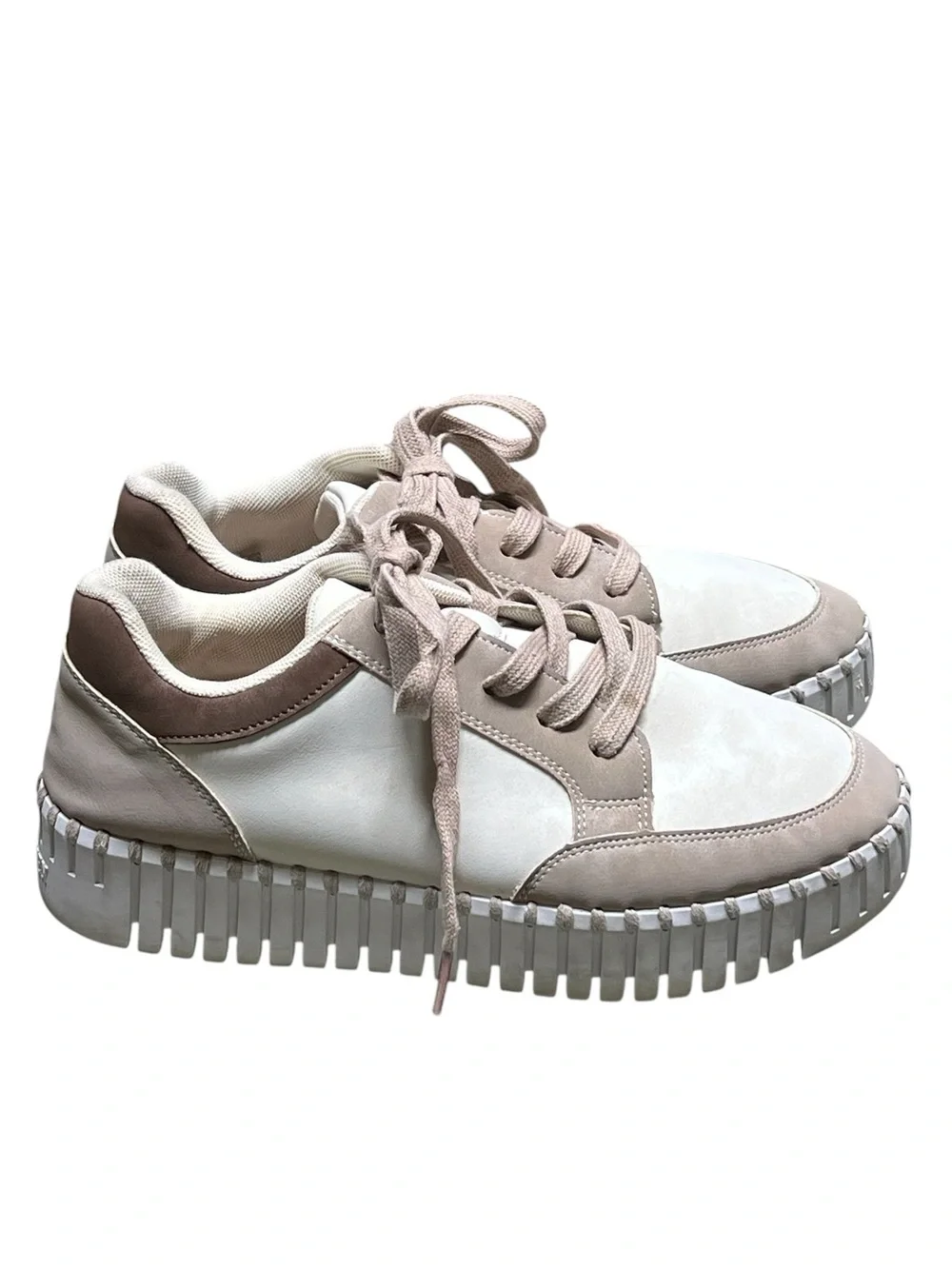 Ilse Jacobsen tulip neutral leather lace up platform sneakers in Lily white - Picture 1 of 10